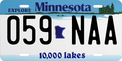 MN license plate 059NAA