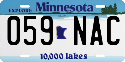 MN license plate 059NAC