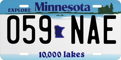 MN license plate 059NAE