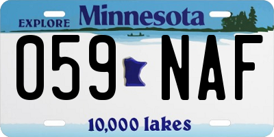 MN license plate 059NAF