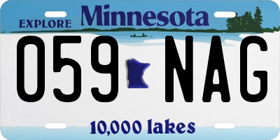 MN license plate 059NAG