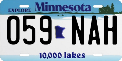 MN license plate 059NAH