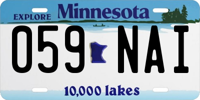 MN license plate 059NAI