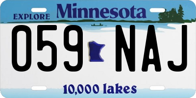 MN license plate 059NAJ