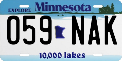 MN license plate 059NAK