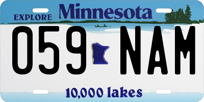 MN license plate 059NAM