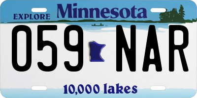 MN license plate 059NAR