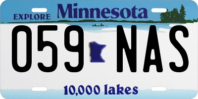 MN license plate 059NAS