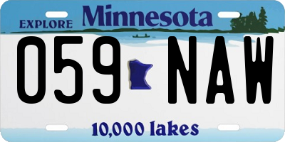 MN license plate 059NAW