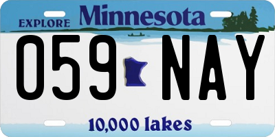 MN license plate 059NAY