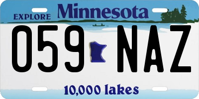 MN license plate 059NAZ