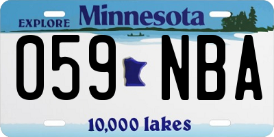 MN license plate 059NBA