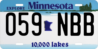 MN license plate 059NBB