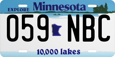 MN license plate 059NBC