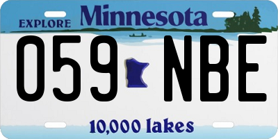 MN license plate 059NBE