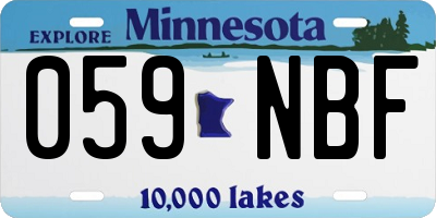 MN license plate 059NBF