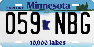 MN license plate 059NBG