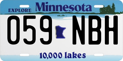 MN license plate 059NBH