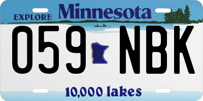 MN license plate 059NBK