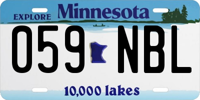 MN license plate 059NBL