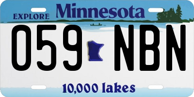 MN license plate 059NBN