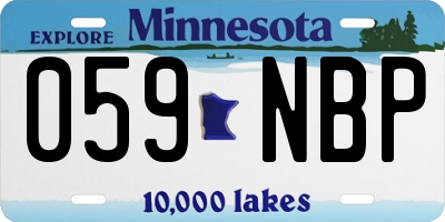 MN license plate 059NBP