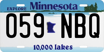 MN license plate 059NBQ