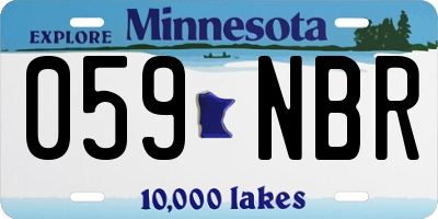 MN license plate 059NBR