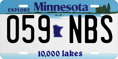 MN license plate 059NBS