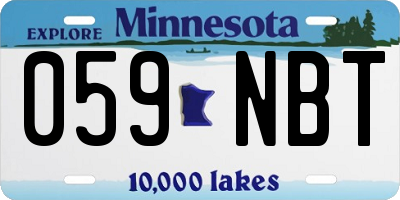 MN license plate 059NBT