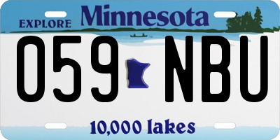 MN license plate 059NBU