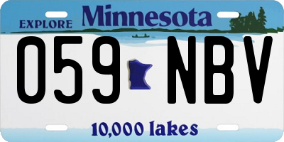 MN license plate 059NBV