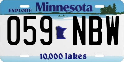 MN license plate 059NBW
