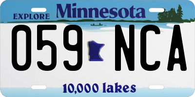 MN license plate 059NCA