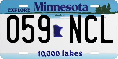 MN license plate 059NCL