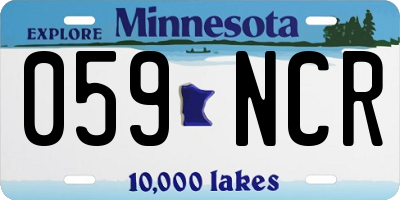 MN license plate 059NCR