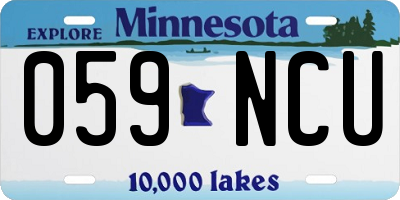 MN license plate 059NCU