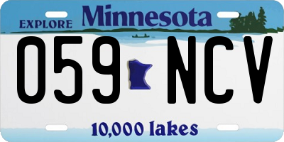 MN license plate 059NCV