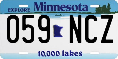 MN license plate 059NCZ