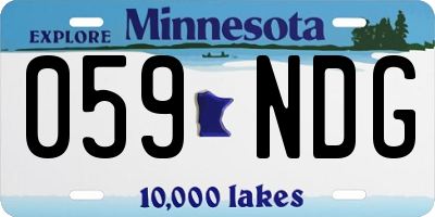 MN license plate 059NDG