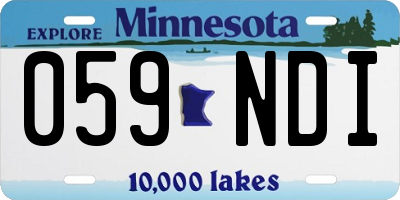 MN license plate 059NDI