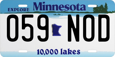 MN license plate 059NOD