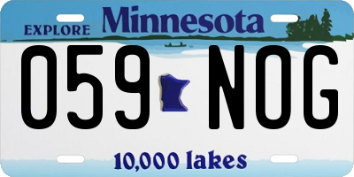 MN license plate 059NOG