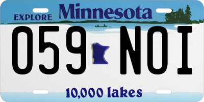 MN license plate 059NOI