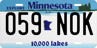 MN license plate 059NOK