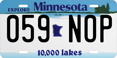 MN license plate 059NOP