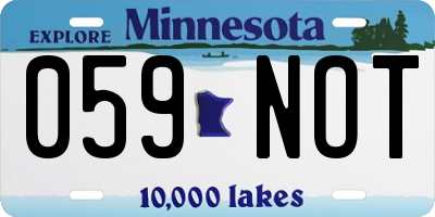 MN license plate 059NOT