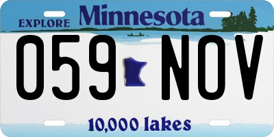 MN license plate 059NOV