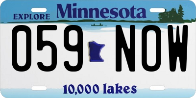MN license plate 059NOW