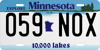 MN license plate 059NOX